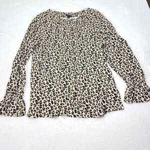 Banana Republic Animal Print Blouse - Black and Cream